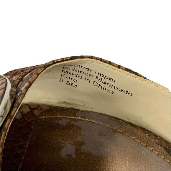 Bronze Metallic Open Toe Heeled Sandals Womens Size 8.5 Faux Snake Alfani Brand - Picture 8 of 8